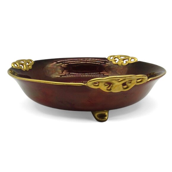 CARLTON WARE Rouge Royale Burgundy Red Bowl and Creamer England Vintage - Picture 6 of 16